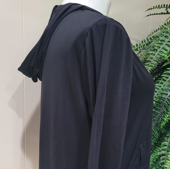 Jockey BLACK Hoodie Activewear V Neck Elastic Waist Hem Stretch Women’s XL-EUC - Picture 4 of 7